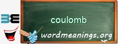 WordMeaning blackboard for coulomb